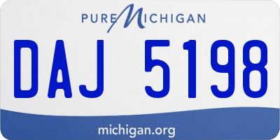 MI license plate DAJ5198