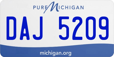 MI license plate DAJ5209
