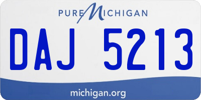 MI license plate DAJ5213