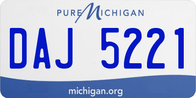 MI license plate DAJ5221