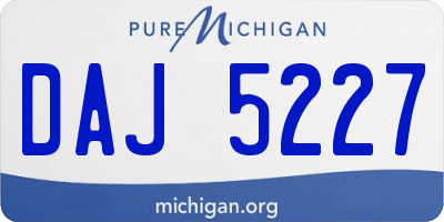 MI license plate DAJ5227