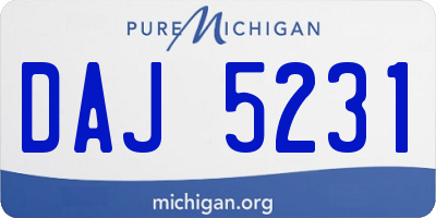 MI license plate DAJ5231