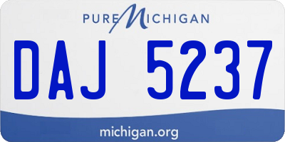 MI license plate DAJ5237