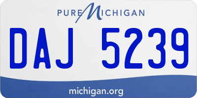 MI license plate DAJ5239
