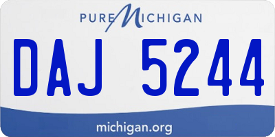 MI license plate DAJ5244