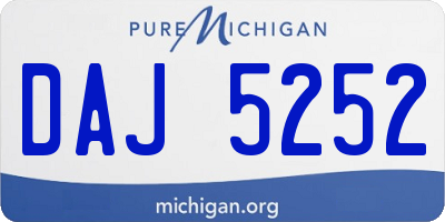 MI license plate DAJ5252