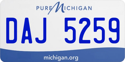 MI license plate DAJ5259
