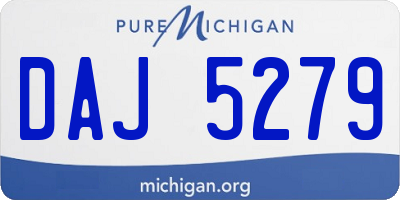 MI license plate DAJ5279