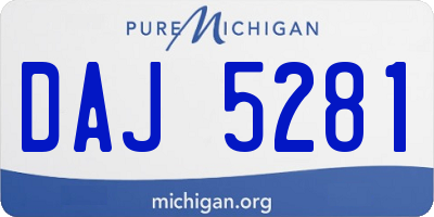 MI license plate DAJ5281