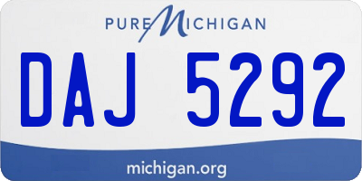 MI license plate DAJ5292