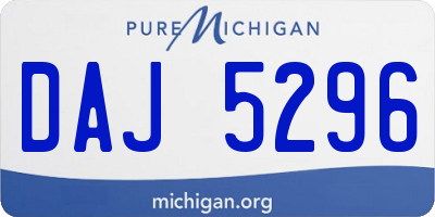 MI license plate DAJ5296