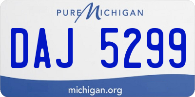 MI license plate DAJ5299