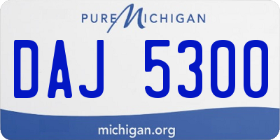 MI license plate DAJ5300