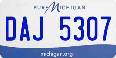 MI license plate DAJ5307