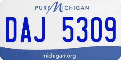 MI license plate DAJ5309