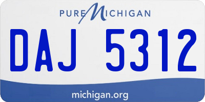 MI license plate DAJ5312