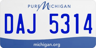 MI license plate DAJ5314