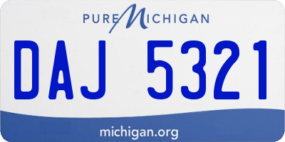 MI license plate DAJ5321