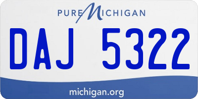 MI license plate DAJ5322