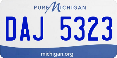 MI license plate DAJ5323