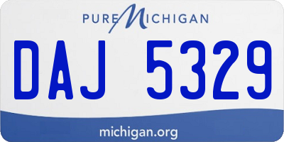 MI license plate DAJ5329