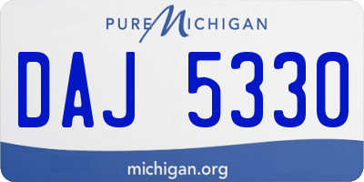 MI license plate DAJ5330