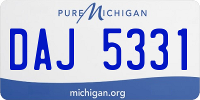 MI license plate DAJ5331