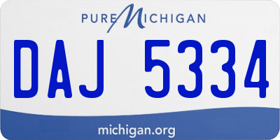 MI license plate DAJ5334
