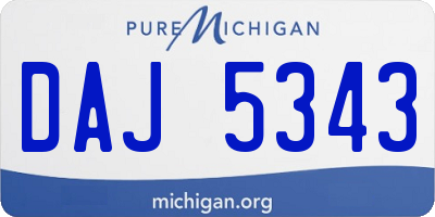 MI license plate DAJ5343