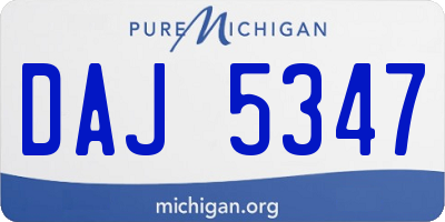 MI license plate DAJ5347