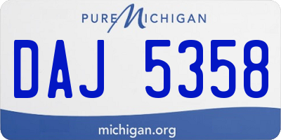 MI license plate DAJ5358