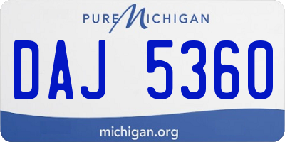MI license plate DAJ5360