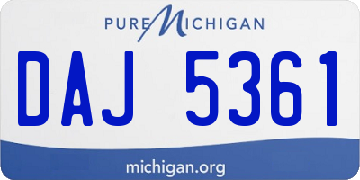 MI license plate DAJ5361