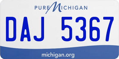 MI license plate DAJ5367