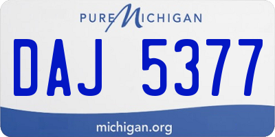 MI license plate DAJ5377