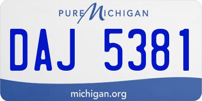 MI license plate DAJ5381