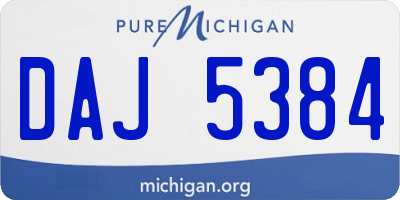 MI license plate DAJ5384