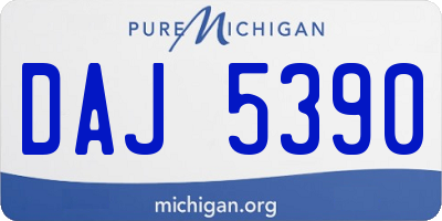 MI license plate DAJ5390