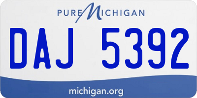 MI license plate DAJ5392