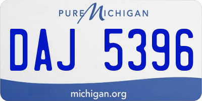 MI license plate DAJ5396