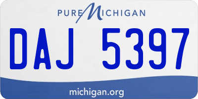 MI license plate DAJ5397