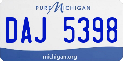 MI license plate DAJ5398