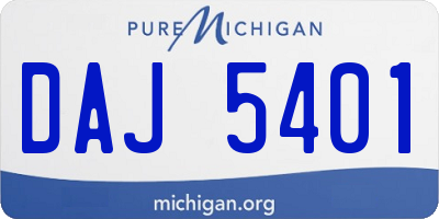 MI license plate DAJ5401