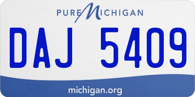 MI license plate DAJ5409