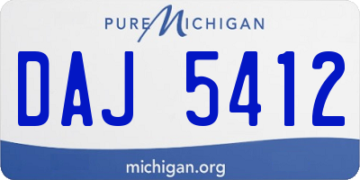 MI license plate DAJ5412
