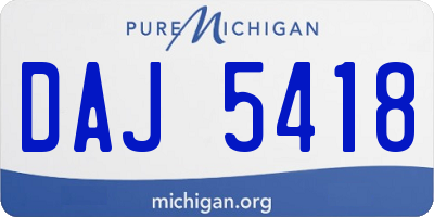 MI license plate DAJ5418