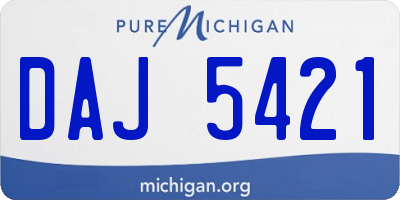 MI license plate DAJ5421