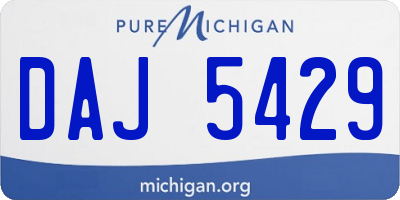 MI license plate DAJ5429