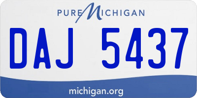 MI license plate DAJ5437