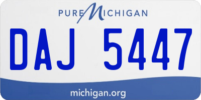 MI license plate DAJ5447
